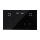WIFI Smart USB 2 Gang Wall Socket UK Electrical Plug Outlet 15A Power Touch Switch Wireless Homekit Charge Work with Alexa Google Home