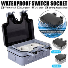 Outdoor Wall Single Double Socket Waterproof Box Dustproof Plug Socket Box 250V