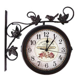 2 Styles Vintage Retro Indoor Outdoor Wall Hanging Clock for Home Decoration