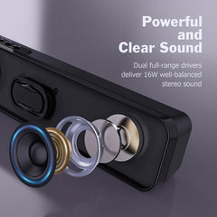 Mini Sound Bar Wireless Bluetooth 5.0 Computer Speaker Subwoofer Stereo 8W x2 Soundbar Powerful and Clear Loudspeaker Speakers