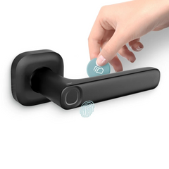 Smart Fingerprint Handle Lock Electric Door Cordless Security Zinc Alloy Suitable for Left & Right