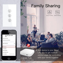 Dimming Switch Thyristor Stepless Dimming US Smart Switch Works with Alexa Google Home 250V 1/2/3 Gang