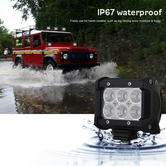 2PCS LED Light Bar 4in 18W Flood Fog Road Boat Driving Led Work SUV Lamp