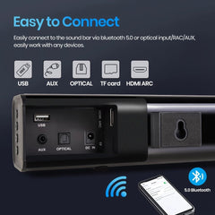 Soundbar TV Bluetooth Speaker EU Plug 3D Stereo 3 EQ Mode AUX OPT 2.0 Channel Home Theater Soundbar 100W