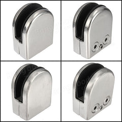 2Pcs Stainless Steel 304 Glass Clip Clamp Holder Flat for Handrail Window