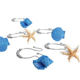 12pcs Resin Decorative Seashell Home Shower Curtain Hooks Bathroom Beach Shell Decor