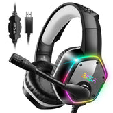 Gaming Headphone 7.1 Virtual Surround RGB Light USB Professional Gaming Headset with Noise Cancelling Mic for PC Laptop