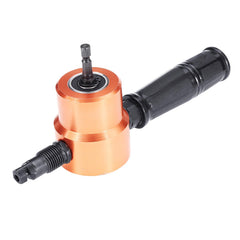 7Pcs Upgrade 360 Degree YT-160AS Double Head Metal Sheet Nibbler Cutter Drill Attachment with Step Drill Cutting Accessories Set for Electric Drill