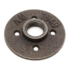 2pcs 3/4 Inch Black Malleable Iron Floor Flange Fitting Pipe NPT Antique Wall Flange Seat
