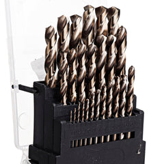 M35 Cobalt Drill Bit Set HSS-Co Jobber Length Twist Drill Bits with Plastic Case