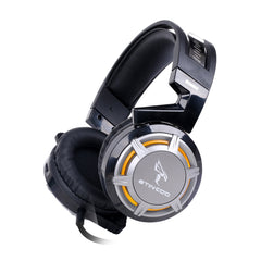 Gaming Headset USB Jack 7.1 Channel 40mm Sound Unit LED Light Lightweight Gaming Headphone with Noise-canceling Mic for PS4 Computer PC Gamer