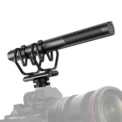 Directional Condenser Microphone with Overdrive Protection for DSLR Camcorder Interview