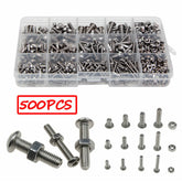 500pPCS Stainless Steel Hex Socket Cap Head Bolts Screws Nuts M3 M4 M5 304 Kit