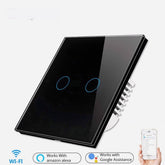 Smart Light Touch Switch 2Gang EU Wireless Remote Control Works with Alexa Google Home