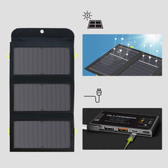 5V 15W Solar Charger with 10000mAh Battery 3 USB Ports PD 18W Fast Charge SunPower Solar Panel Power Bank For Outdoor Camping