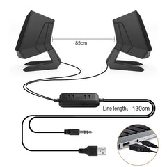 Computer Desktop Speaker Hi-Fi Bass Luminous Mini Portable USB Loudspeaker for Laptop Computer PC