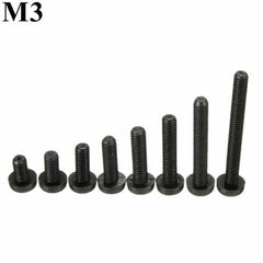 M3NP1 50Pcs M3 Nylon Screw Bolt Black Round Phillips Screw Nut Nylon PCB Standoff Assortment 5-25mm