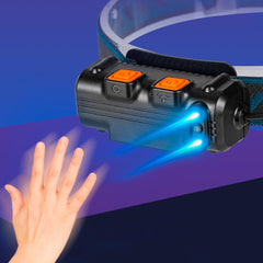 Smart Sensor Headlight XPG+COB 6 Modes Type-C Charging 2000mAh Battery Flashlight Head Torch