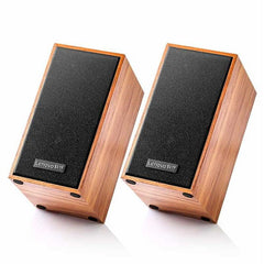 Wooden Soundbar 3.5mm USB Wired Speaker Hi-Fi Stereo Subwoofer Boombox Dual Speaker for Computer Laptop