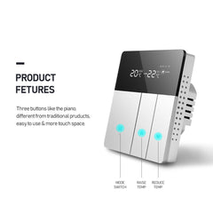 Smart Thermostat Silver 240V Temperature Controller For Water Electric Floor Gas Boiler Heating Control Works With Mijia APP
