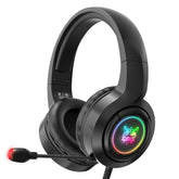 Gaming Headset USB+3.5mm 50mm Sound Unit RGB Light Gaming Headphone with Noise-canceling Mic for PS4 Computer PC