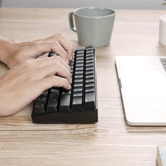 Mechanical Keyboard Bluetooth Wired Dual Mode 60% Golden / Ice Blue Backlit Gaming Keyboard