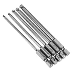 5pcs 2.5/3/4/5/6mm 100mm Magnetic Ball Screwdriver Bits 1/4 Inch Hex Shank