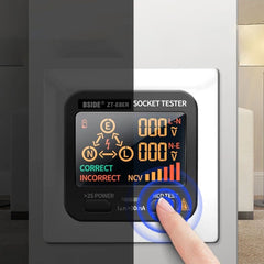 Electric Socket Tester Outlet Tester Digital LCD Display with NCV Test RCD Test Polarity Test Electric Circuit Polarity Voltage Detector