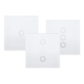 White 1 2 3 Channel 86 Wall Touch Remote Control Switch Wireless RF Transmitter Tempered Glass Pane l433MHz