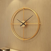 50cm Large Modern Hollow Double Ring Wall Clock Home Bedroom Bar Hotel Decor