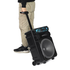 High Power Bluetooth Sound Square Loud Speaker 12 inch 50W Outdoor Singing Subwoofer with HD Mic