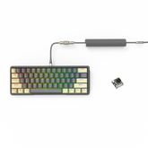 DIY 61 Key Gaming Mechanical Keyboard With Hot swappable OEM RGB Lighting Effect Coiled Cable Mini Wired Keyboard