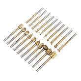 20Pcs Titanium Coated Rotary File Cutters HSS Mini Burr Wood Working Milling Carving Rasp Drill Bits