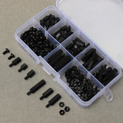M3NH5 180Pcs M3 Nylon Screw Black Hex Screw Nut PCB Standoff Spacer Column Assortment Kit
