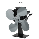 4 Blade Fireplace Fan Self-Powered Wood Stove Fan Burner Stove Fan for Home Travel