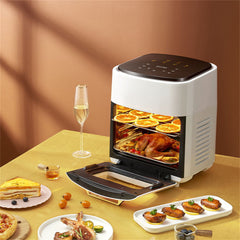 1400W 220V 15L Air Fryer 360 Surround Heating Digital LCD Display Hot Oven Cooker with Removable Dishwasher Safety Basket
