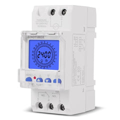 Digital LCD Display Electronic Time Clock Din Rail 24 Hours Programmable Intelligent Analog Timer Switch,85-265V 16A/30A
