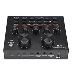 Condenser Microphone V8 Sound Card Kit Muti-functional Bluetooth for Studio Mobile Phone PC Laptop Recording Live Broadcast