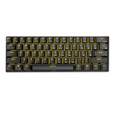 Mechanical Keyboard Bluetooth Wired Dual Mode 60% Golden / Ice Blue Backlit Gaming Keyboard