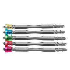 5pcs 100mm Magnetic PH2 Screwdriver Bits ABS Ring 1/4 Inch Hex Shank Drywall Screwdriver