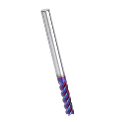 L75mm D4/5/6/8/10mm HRC60 4 Flutes Blue NACO Coated Tungsten Carbide Milling Cutter CNC Tool