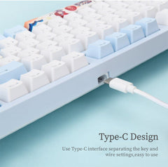 Mechanical Gaming Programming Keyboard Type-C Wired Keyboard 104 Keys Macro With Magnetic Upper Cover Translucent PBT Supplement Keycaps