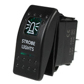 Waterproof Rocker Switch ON-OFF Dual Blue LED Light 12V 24V Boat Car Marine Dash