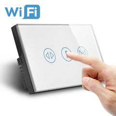 US Standard Smart Home System Luxury Galss Panel Electric Touch Curtain Wall Switch