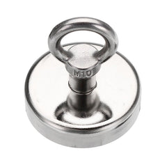 75x80mm 165kg Neodymium Recovery Magnet Metal Detector Eyebolt Circular Ring