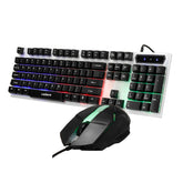 Wired Keyboard & Mouse Set 104 Keys USB Wired Light Transmitting Keyboard Ergonomic Mouse RGB Rainbow Backlit Gaming Keyboard Mouse Combo