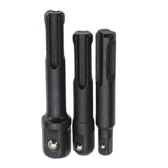 3Pcs Socket Impact Driver Adapter SDS Plus Shank 1/4 3/8 1/2 Inch Power Extension Drill Bit Bar