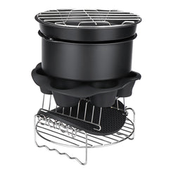 7PCS Air Fryer Accessories Set Chips Baking Basket Pizza Pan Home Kitchen Tool