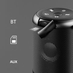 Dual Alarm Clock 9D Bass Stereo Bluetooth Speaker 20-Hour Playtime Support TF FM AUX