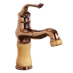 Copper Retro Antique Bathroom Basin Pull Out Faucet Down Sprayer Single Hole Hot Cold Mixer Tap 360 Rotation